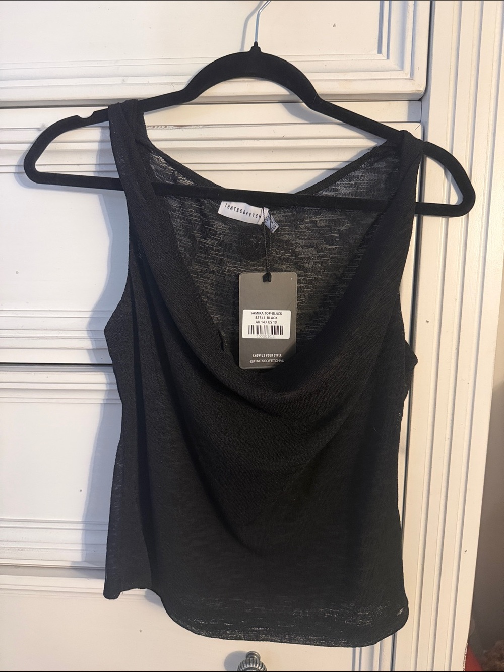 That’s So Fetch- Vince Black Cowl Neck Tank